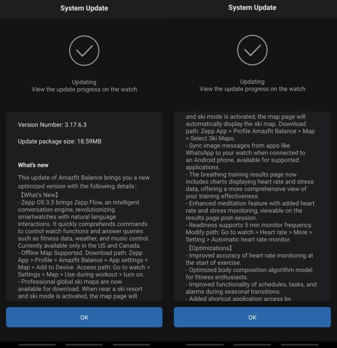 Aktualizácia na Zepp OS 3.5 pre Amazfit Balance