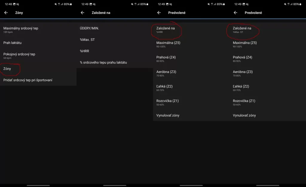 Garmin hodinky: Nastavenie zón srdcového tepu